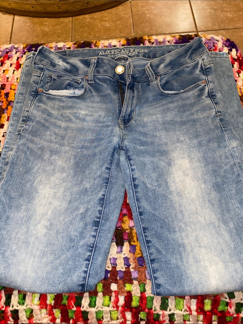 American Eagle Outfitters Faded Light Blue Skinny Jeans
